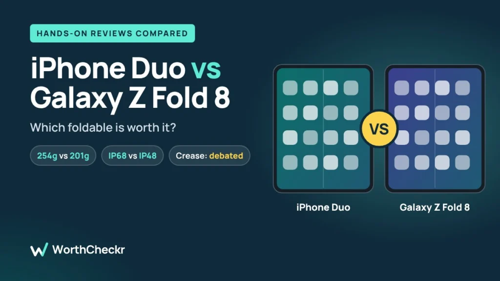 iPhone Duo vs Galaxy Z Fold 8 comparison of hands-on reviews